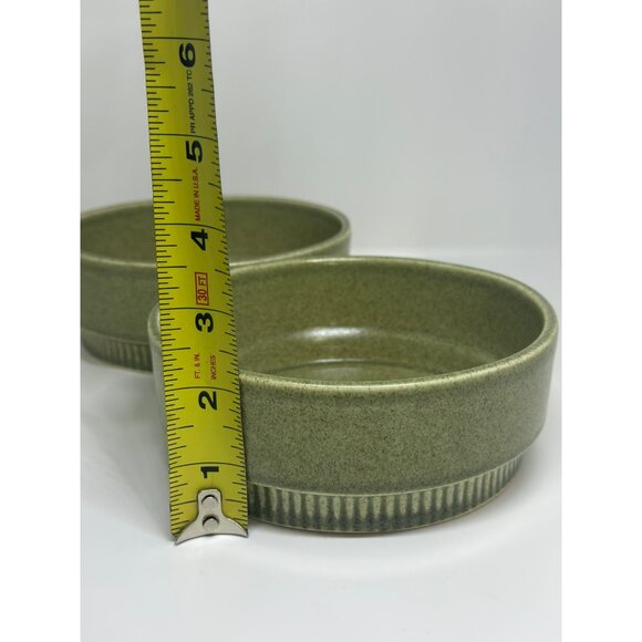 VTG Pfaltzgraff Nordic Soup Cereal 5.75"x2.25" Edge Ribbed Base Avocado Green - Picture 6 of 6